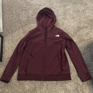 The North Face Burgundy Full-Zip Rain Jacket
